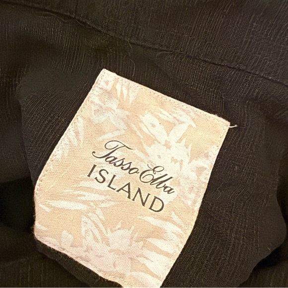 Tasso Elba|Men’s Black Linen/Silk casual button down Shirt,short sleeve•Size XL - Picture 10 of 10